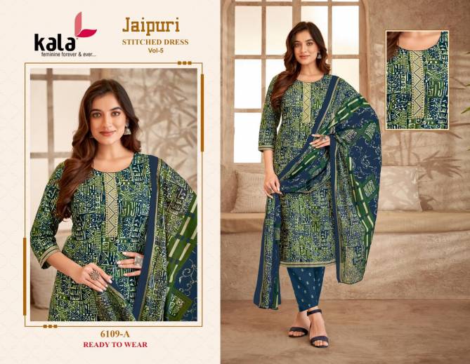 Jaipuri Vol 6 By Kala Daily Wear Cotton Printed Kurti With Bottom Dupatta Wholesale Online
